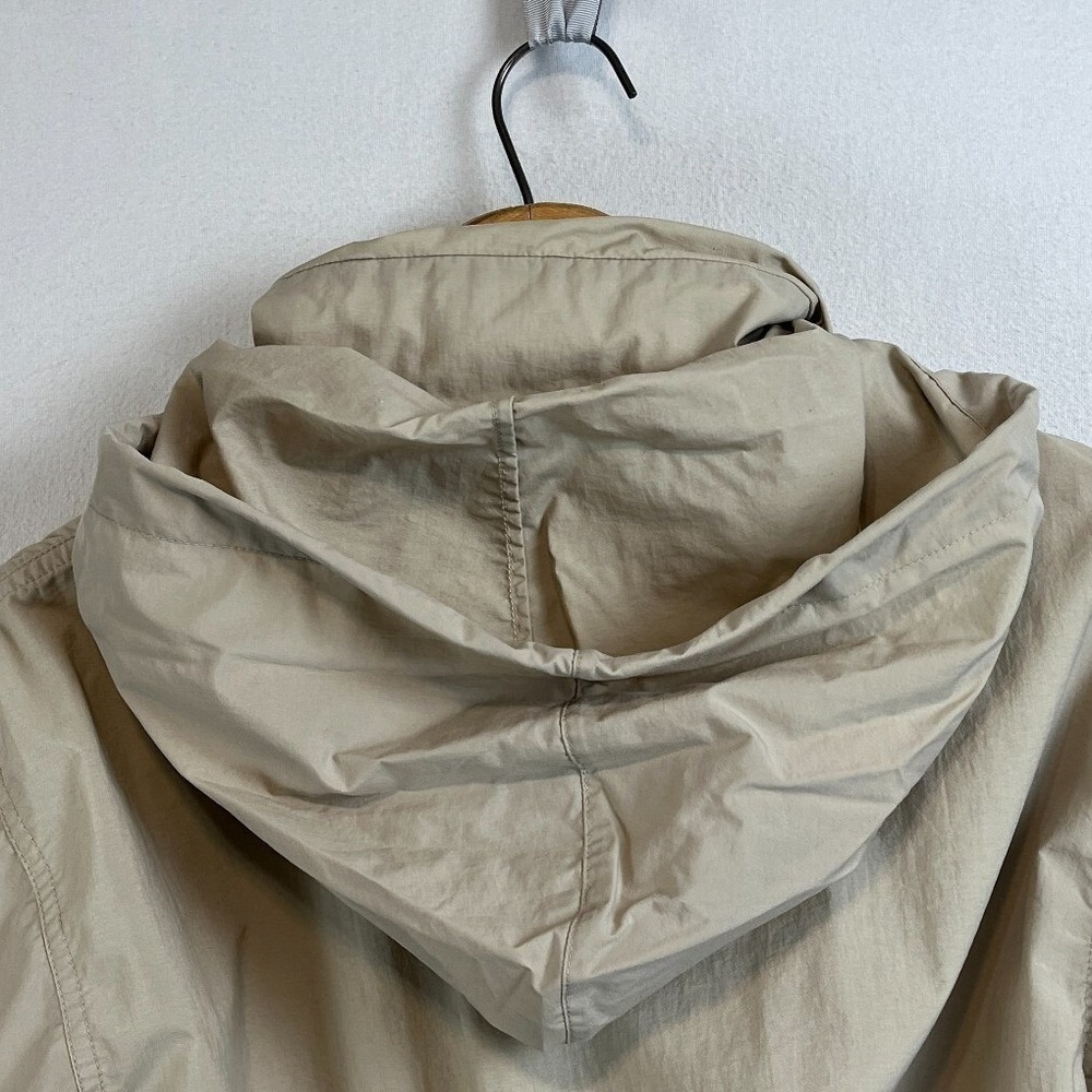 Northern Reflections Tan Floral Embroidered Nylon Windbreaker Jacket Medium - Picture 10 of 12
